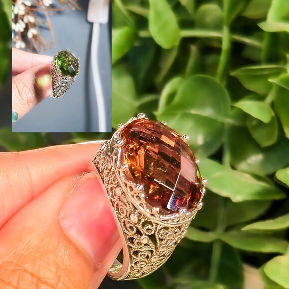 💍Faceted Natural Alexandrite Filigree Style Ring s.6.5 - Picture 1 of 5